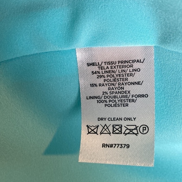 Ann Taylor Relaxed Double Breasted Long Blazer Sz 14 Linen Blend Plus Vacation - Picture 9 of 16